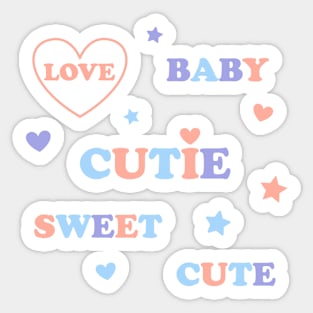 Cute phrases in soft  pastel colors pack Sticker